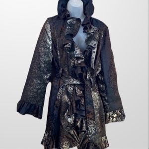 NWT Passion Concept Brown/Beige Ruffle Trench Coat